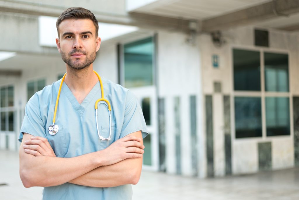 male nurse with stethoscope